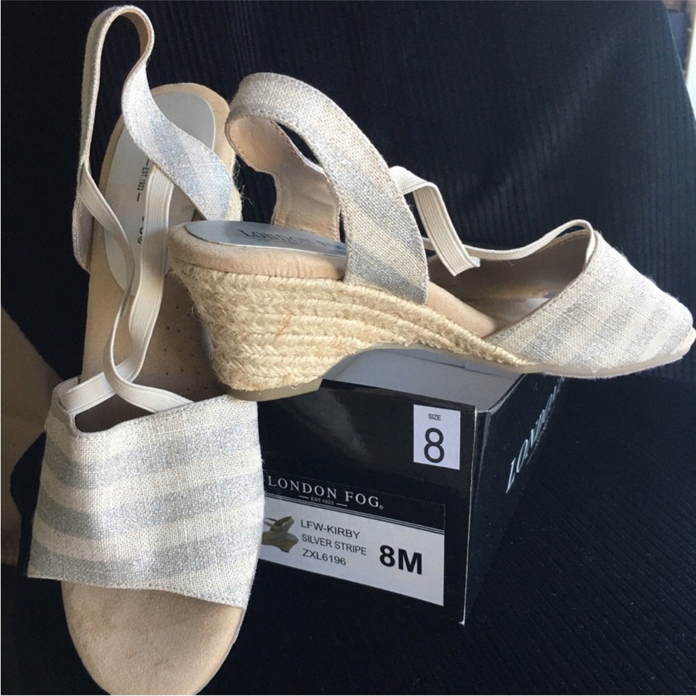 NWOT Vintage London Fog Espadrille Wedge Sandals